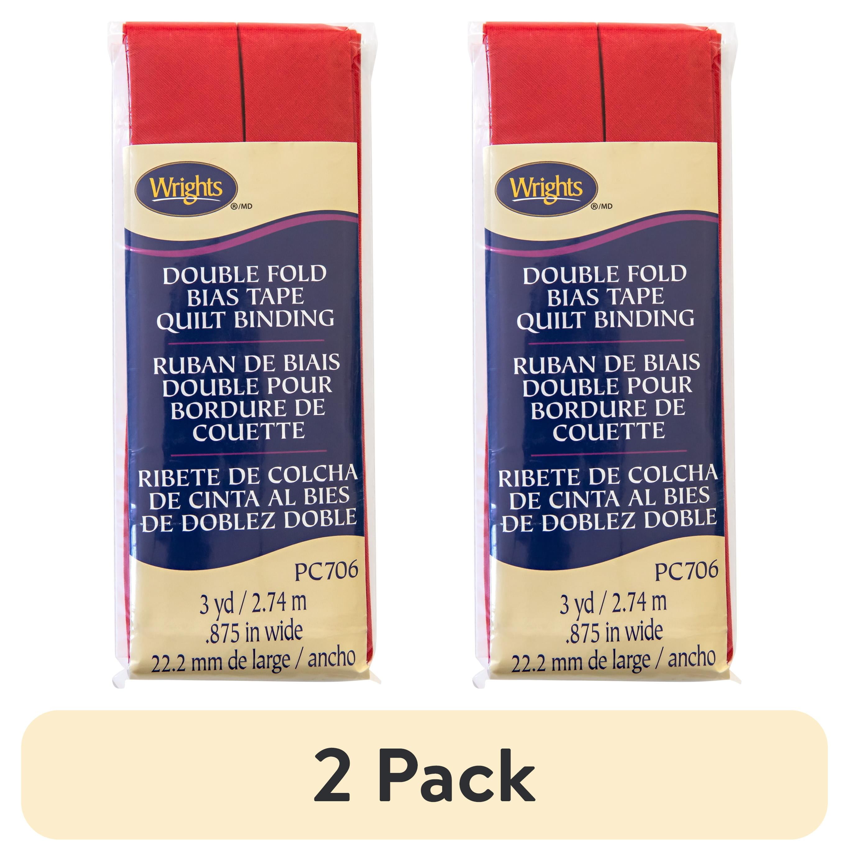 (2 pack) Wrights Bias Quilt Binding Dbl Fold 3yd Scarlet