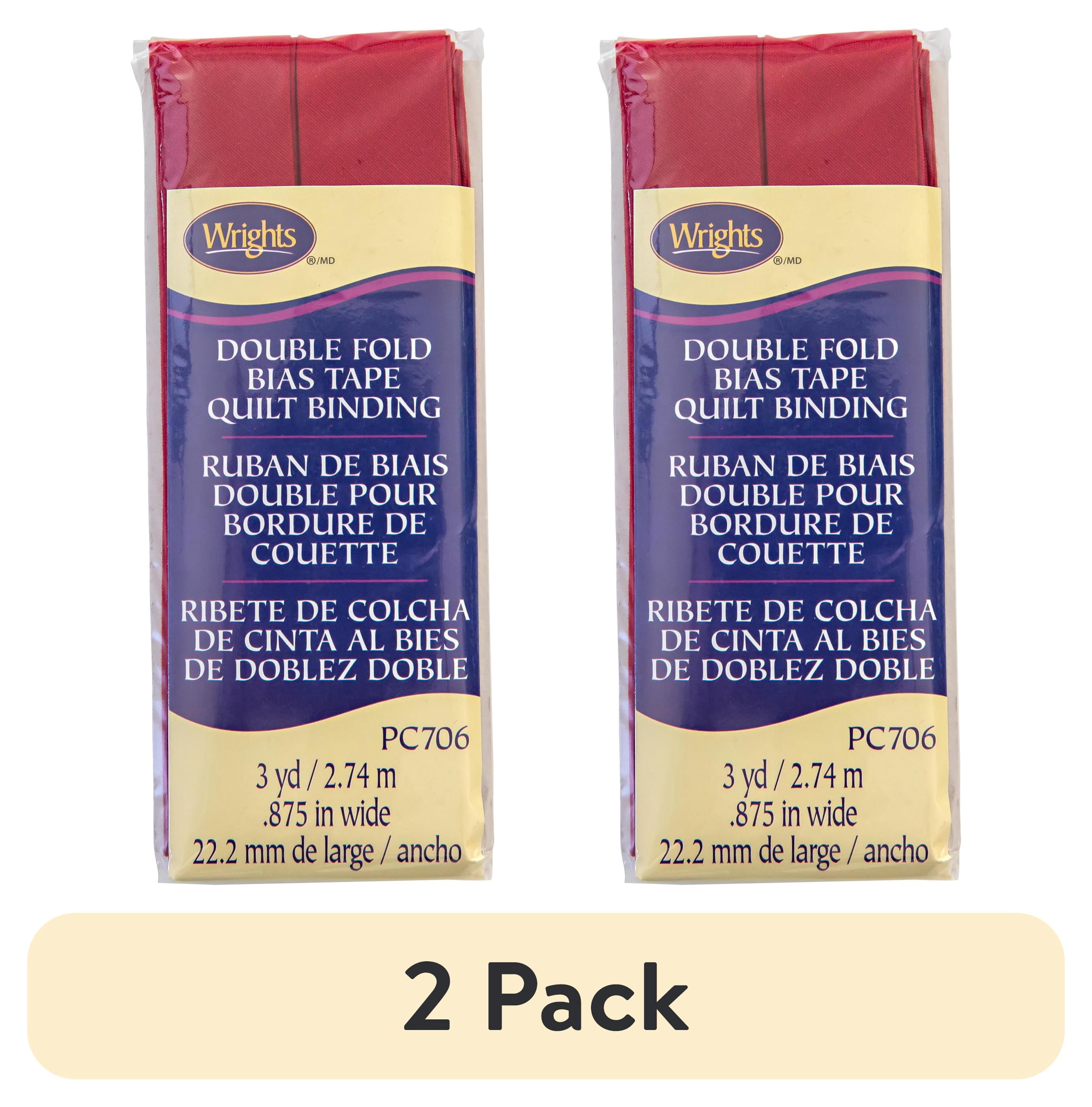 (2 pack) Wrights Brick Red 7/8" Double Fold Bias Tape Quilt Binding 3 yd Polyester Blend Sewing Trim