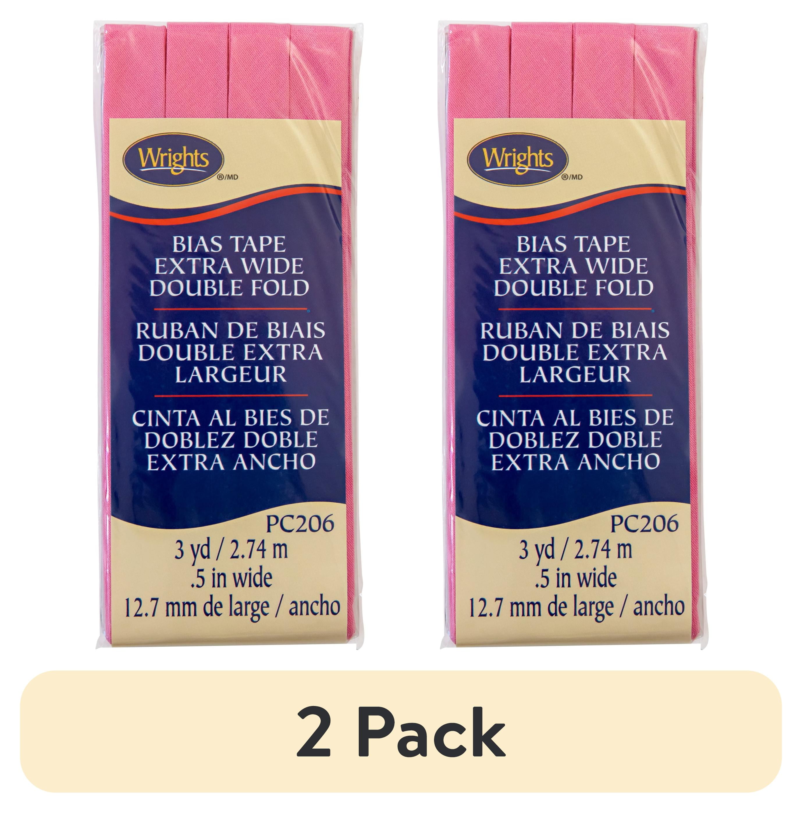 (2 pack) Wrights Double Fold Bias Tape 1/2"X3yd-Pink