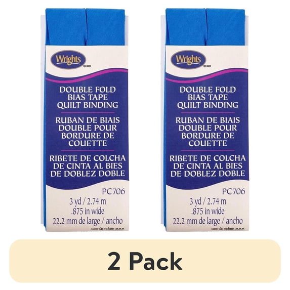 (2 pack) Wrights Double Fold Quilt Binding .875"X3yd-Royal