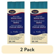 (2 pack) Wrights Mediterranean Blue 1/2" Single Fold Bias Tape Binding 4 yd Polyester Blend Sewing Trim
