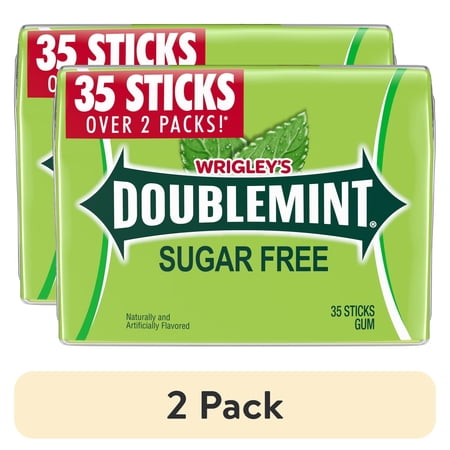 (2 pack) Wrigley's Doublemint Mint Gum Sugar Free Chewing Gum - 35 Stick