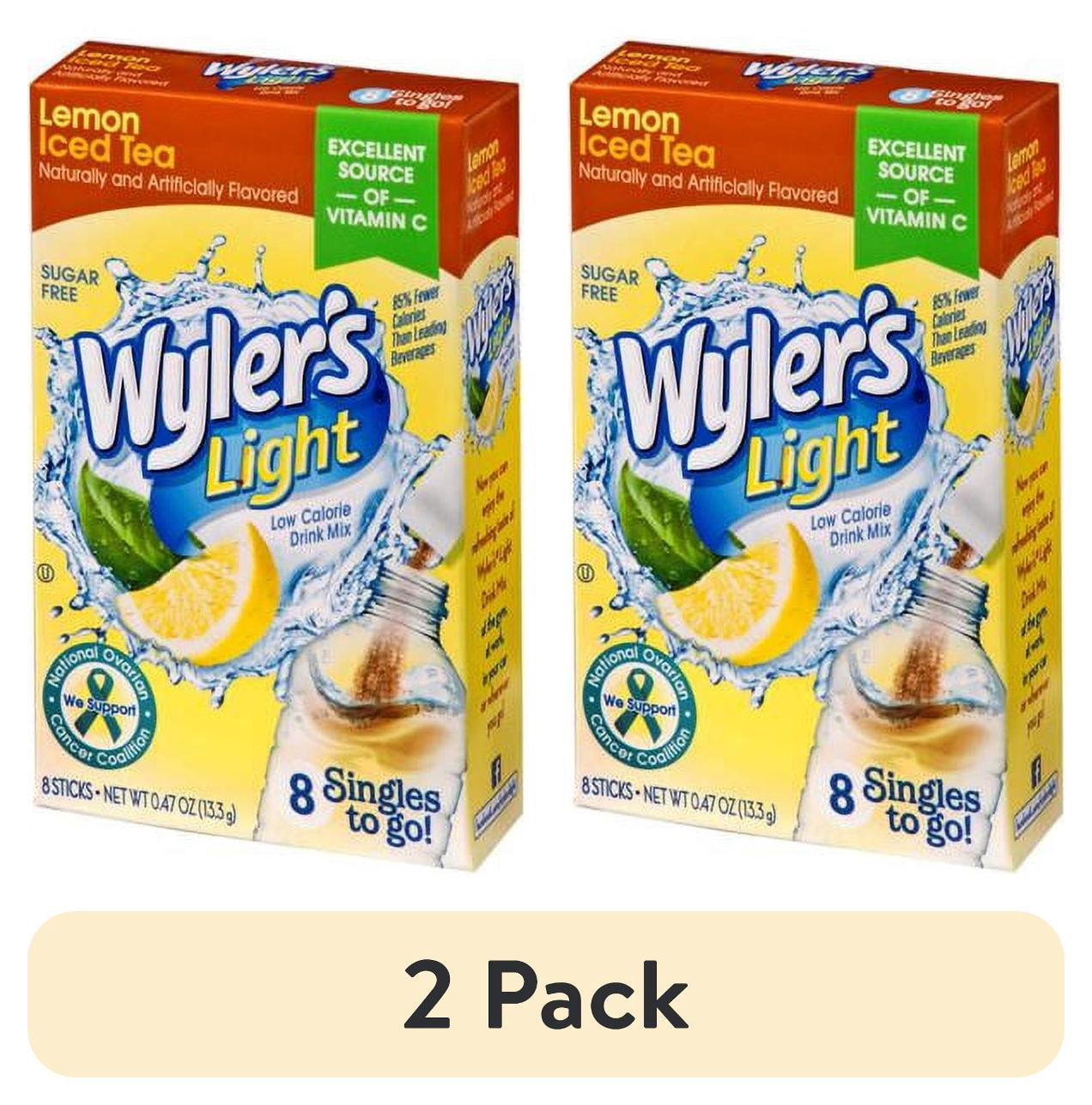 (2 pack) Wyler's Light Drink Mix Singles To Go! Lemon Iced Tea, Sugar ...