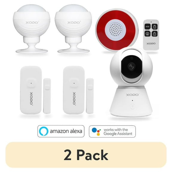 (2 pack) XODO Smart Home System, 1080p Camera Kit, WiFi, Alexa/Google, Night Vision