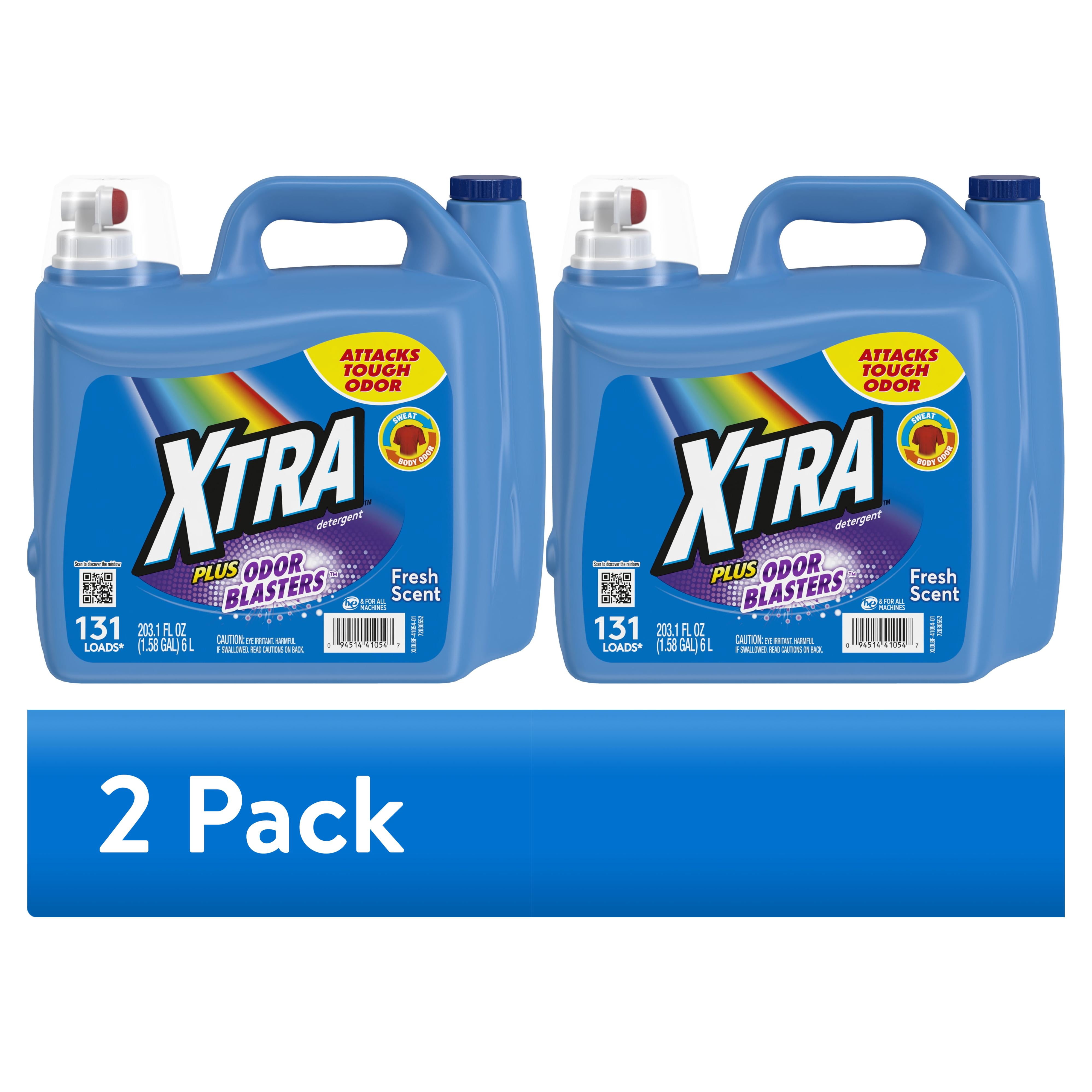 (2 pack) XTRA Laundry Detergent Liquid Plus Odor Blasters, 131 Loads, 203.1 Fl Oz