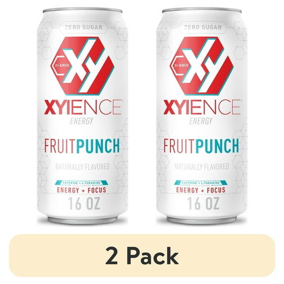 (2 pack) Xyience Fruit Punch Energy Drink, 16 fl oz can