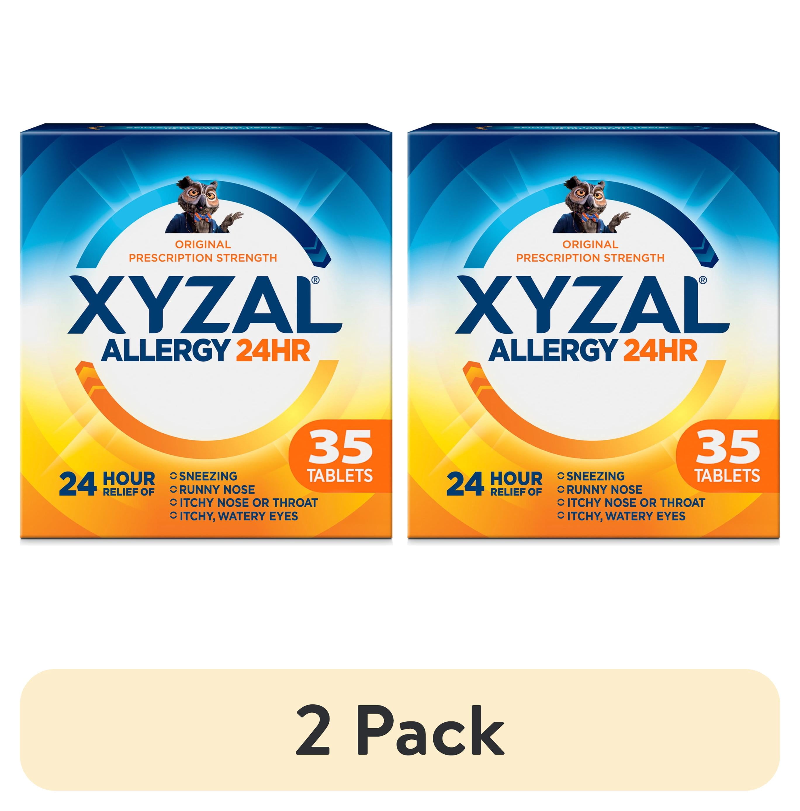 (2 pack) Xyzal 24 Hour Allergy Relief Medicine, Original Prescription Strength Antihistamine, Levocetirizine Dihydrochloride Tablets, 5 mg, 35 Count