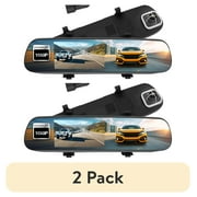 (2 pack) YADA Roadcam Mirror 1080p Mirror Mount Dash Cam, Universal Compatibility with Smart G-Sensor, 4.7 Monitor, adjustable Lens, Wide Angle View, BT533147
