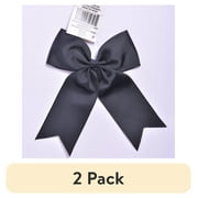 (2 pack) YAMA RIBBON Black Grosgrain Bow Tail, Ribbons & Bows