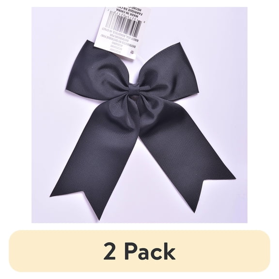 (2 pack) YAMA RIBBON Black Grosgrain Bow Tail, Ribbons & Bows