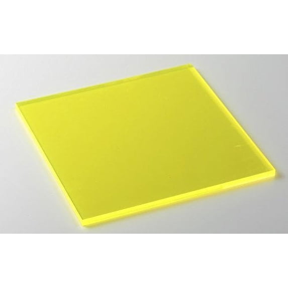 2 pack- YELLOW # 9097 FLUORESCENT ACRYLIC PLASTIC SHEET 1/8" 24" X 24"