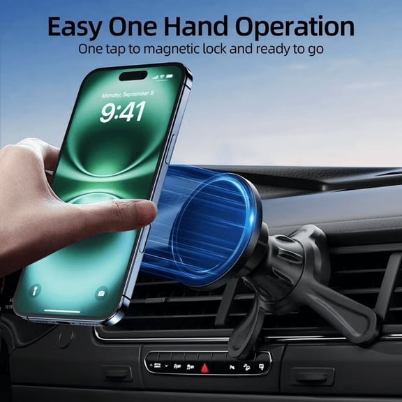 (2 pack) YOOVEE Universal Magnetic Phone Mount with Magnetic Disc, 360 Rotation, Air Vent Holder, Super Strong Magnet, Black