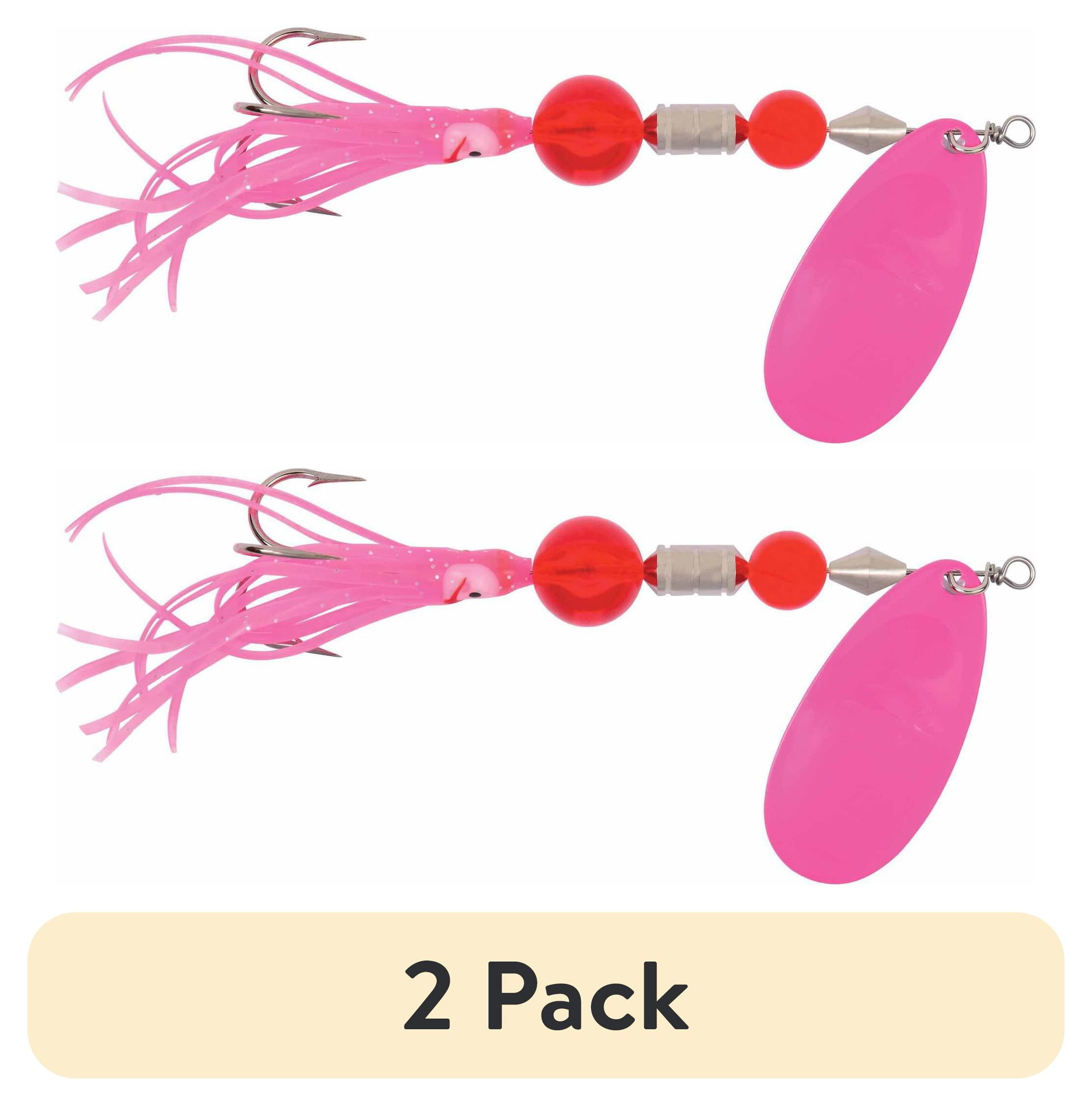 (2 pack) Yakima Bait Flash Glo Casting Spinner, 3/8 oz, Pink Fluorescent