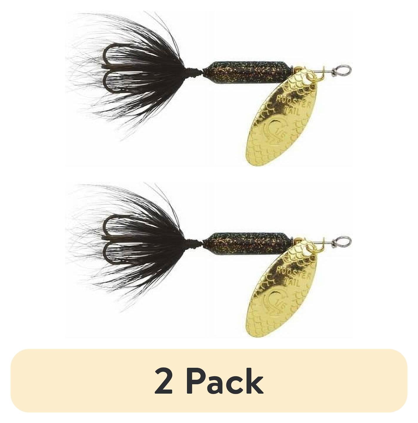 (2 pack) Yakima Bait, Original Rooster Tail, Inline Spinnerbait fishing lure, Black, 1.8oz