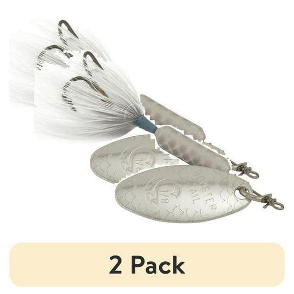 (2 pack) Yakima Bait Rooster Tail, Inline Spinnerbait Fishing Lure, Gray Minnow, 1/8 oz.