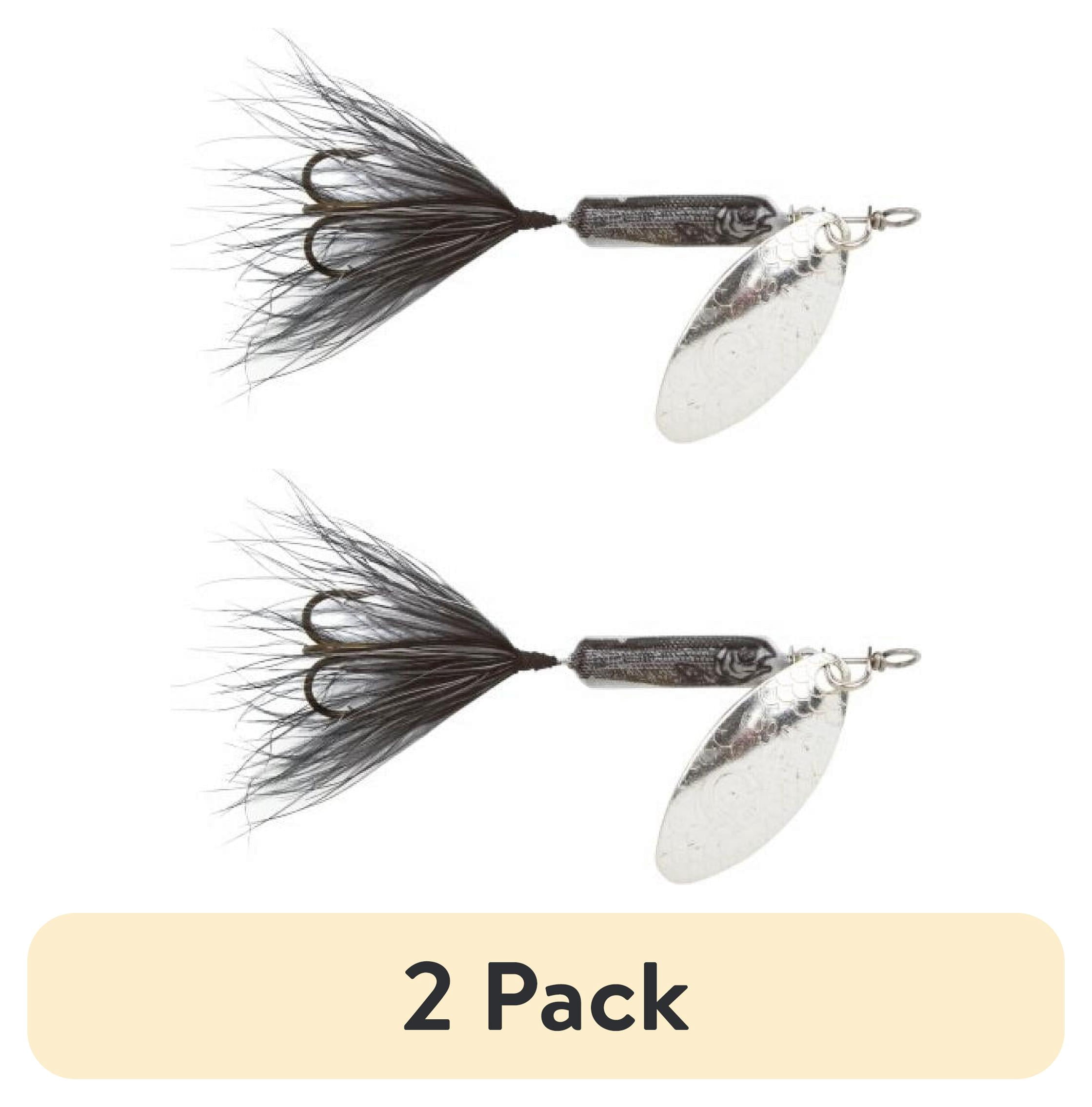 (2 pack) Yakima Bait Worden's Original Rooster Tail 1/16-Ounce Spinner Fishing Lures for Multi-Species, Silver Shad