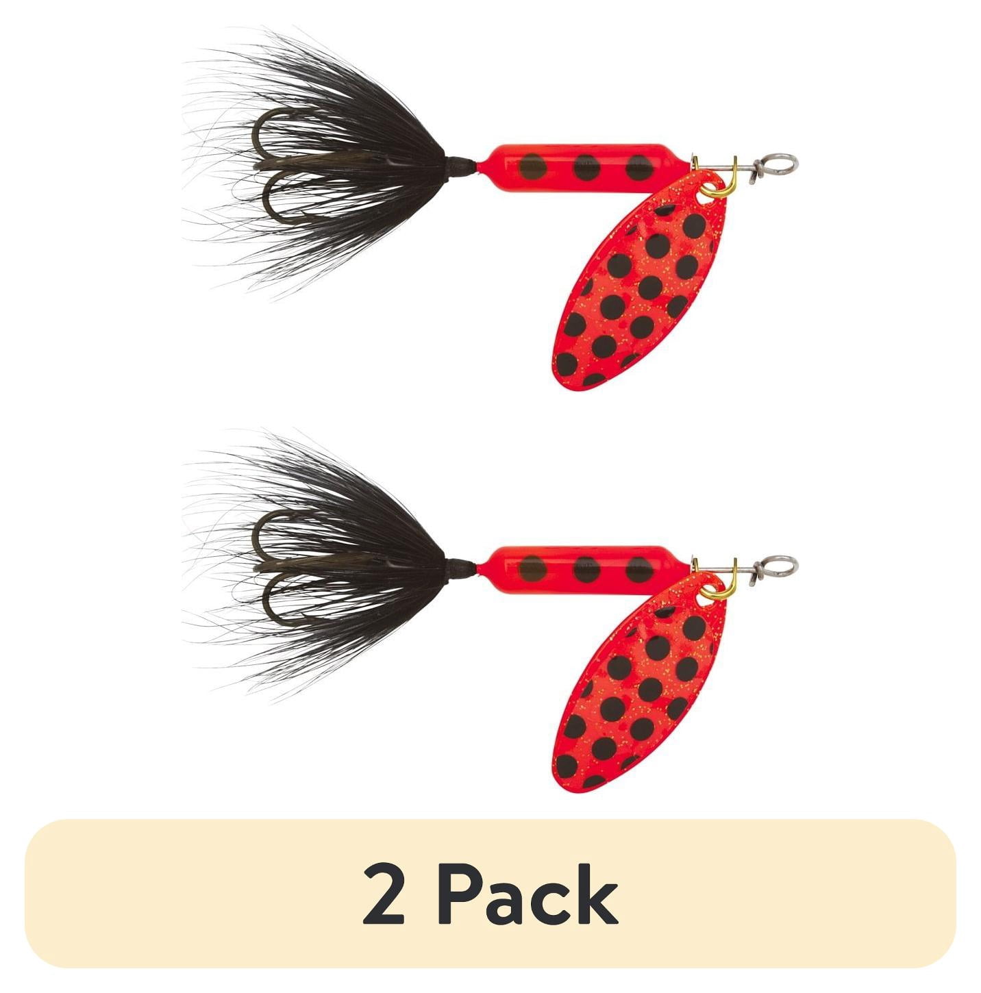 (2 pack) Yakima Bait Worden's Original Rooster Tail Fishing Lure, Flame & Silver, 1/8 oz., Size 10, 208 FLS