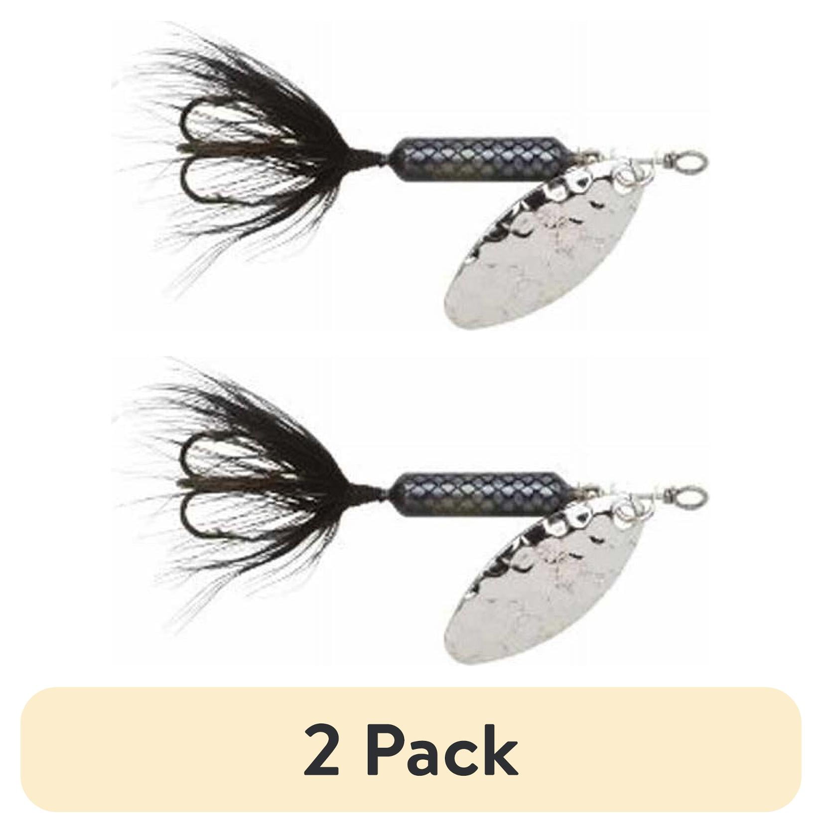 (2 pack) Yakima Bait Worden's Original Rooster Tail, Inline Spinnerbait Fishing Lure, Black, 1/24 oz.