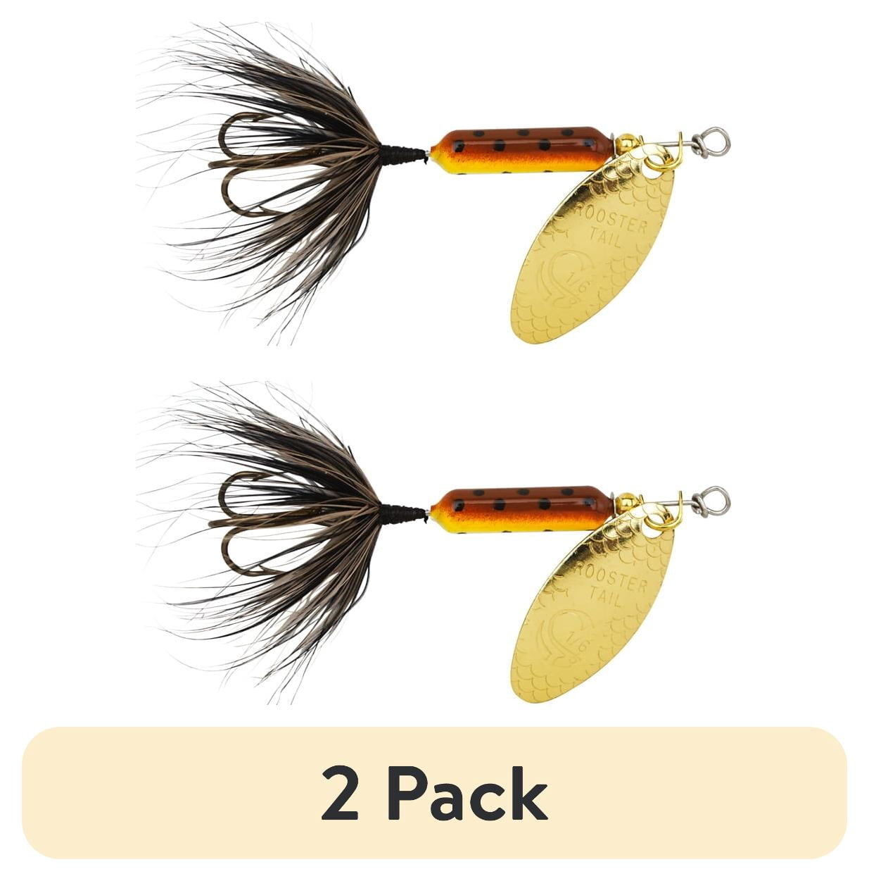 (2 pack) Yakima Bait Worden's Original Rooster Tail, Inline Spinnerbait Fishing Lure, Brown Trout, 1/24 oz.