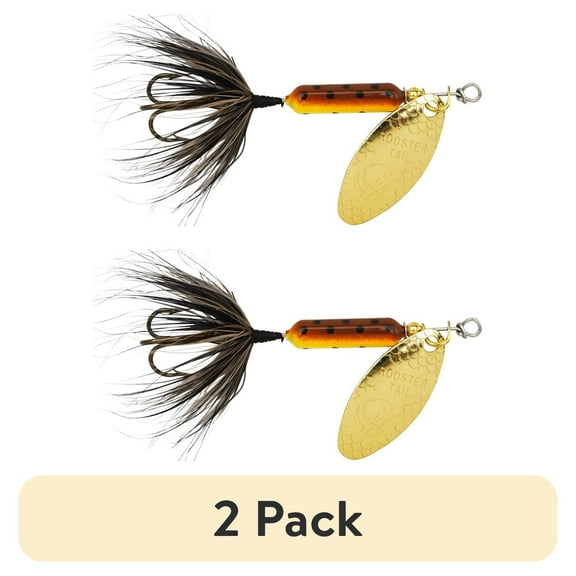 (2 pack) Yakima Bait Worden's Original Rooster Tail, Inline Spinnerbait Fishing Lure, Brown Trout, 1/24 oz.