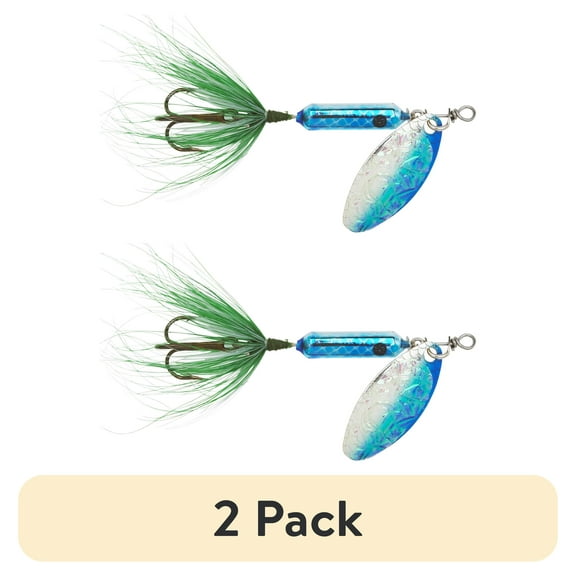 (2 pack) Yakima Bait, Worden's Original Rooster Tail, Inline Spinnerbait Fishing Lure, Flash Blue, 1/16oz