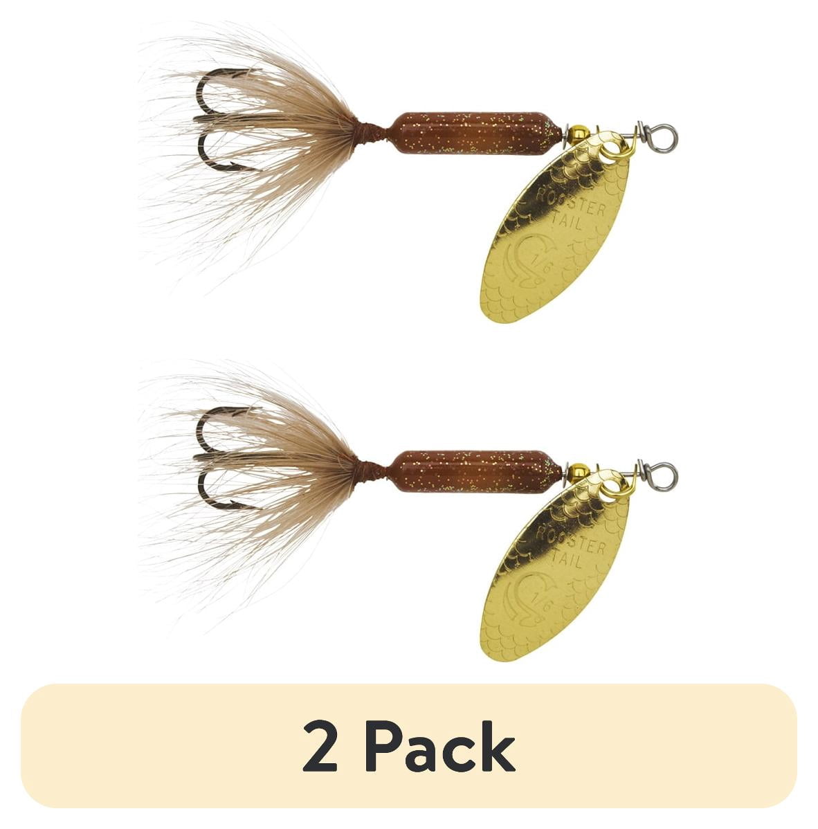 (2 pack) Yakima Bait Worden's Original Single Hook Rooster Tail Lure, Glitter Brown, 1/16 oz.