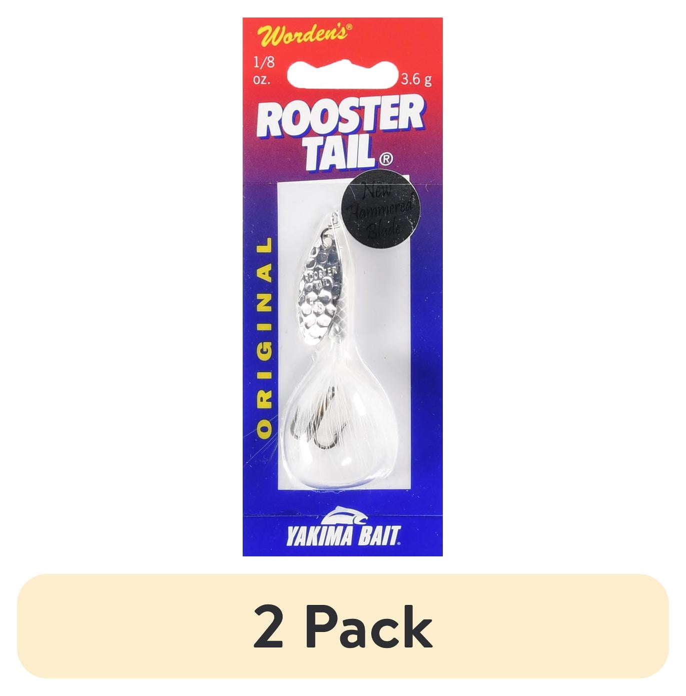 (2 pack) Yakima Bait Worden's Original Rooster Tail, Inline Spinnerbait Fishing Lure, Hammered Silver White, 1/8 oz.