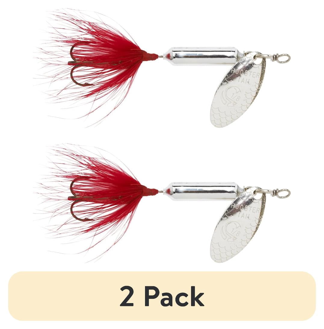 (2 pack) Yakima Bait Worden's Original Rooster Tail Lure, Metallic Silver, 1/8 oz.