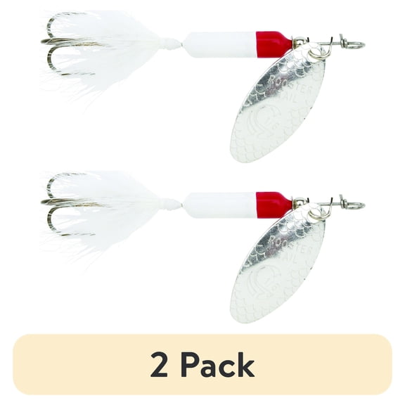 (2 pack) Yakima Bait Worden's Original Rooster Tail Lure, White & Red, 1/6 oz.