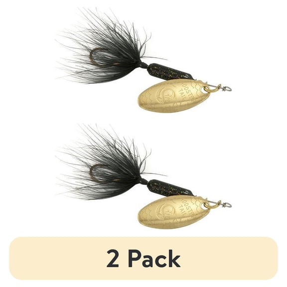 (2 pack) Yakima Bait Worden's Original Single Hook Rooster Tail Lure, Glitter Black, 1/8 oz.
