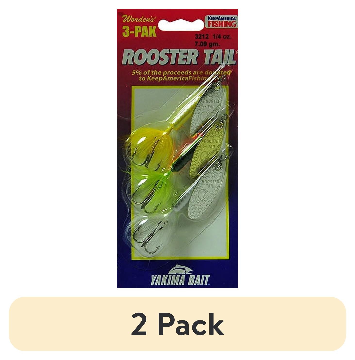 (2 pack) Yakima Bait Worden's Rooster Tail Spinner Trophy Fishing Lure, 3 Count