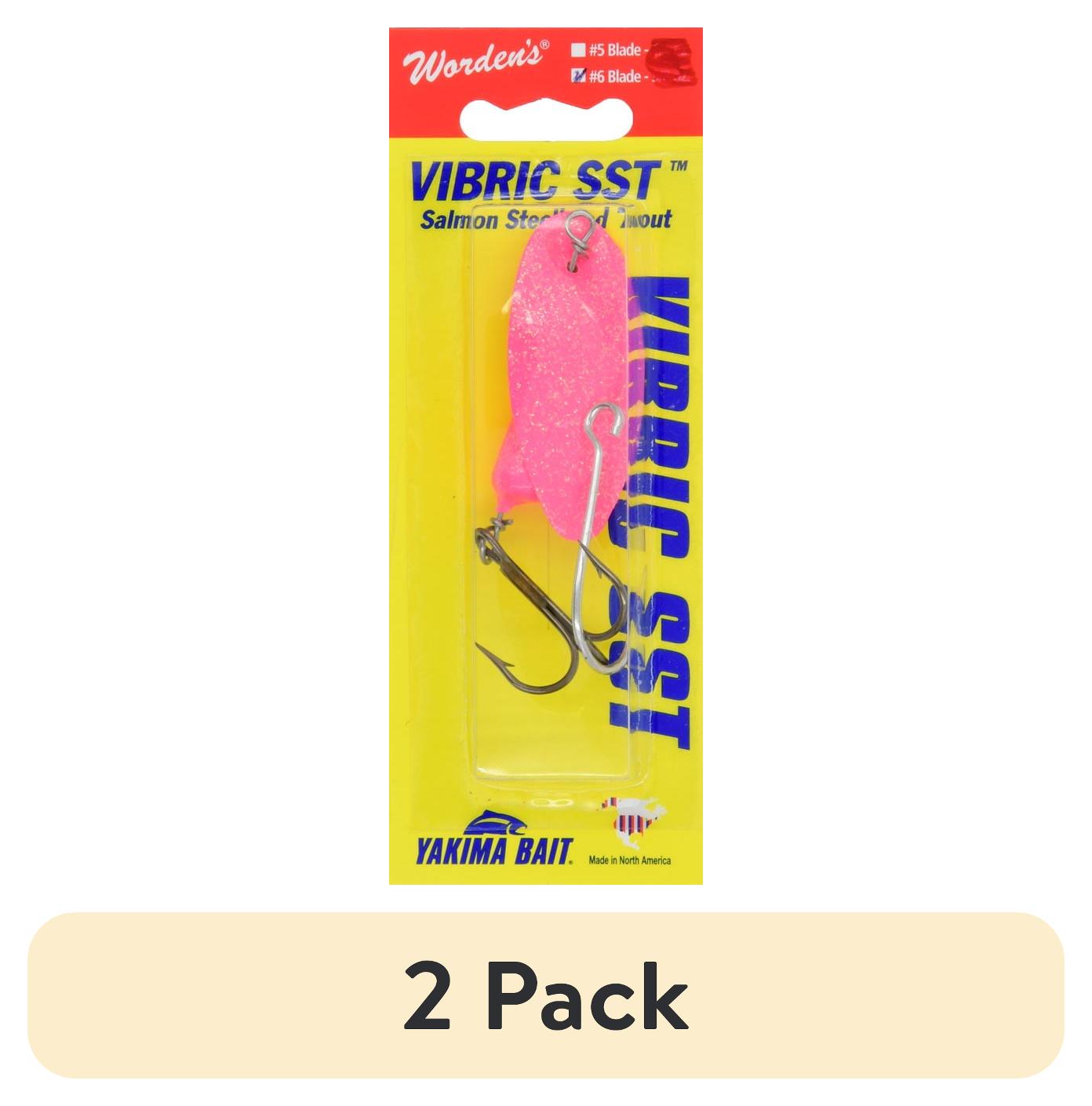 (2 pack) Yakima Bait Worden's Vibric Salmon Steelhead Trout Fishing Lure, Glitter Pink, 3/8 oz., 492U GPK