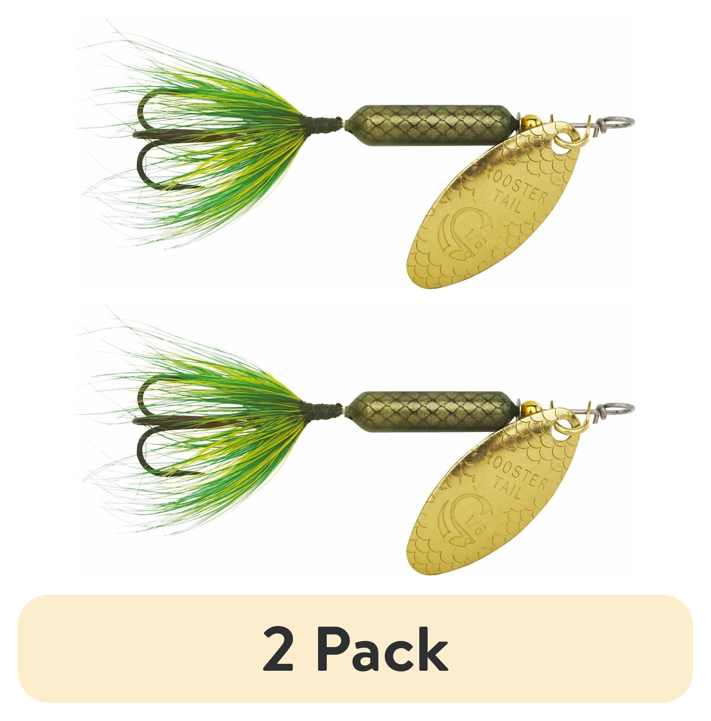 (2 pack) Yakima Bait Wordens 206-FR Rooster Tail in-Line Spinner, 2", 1/16 oz, Treble Hook