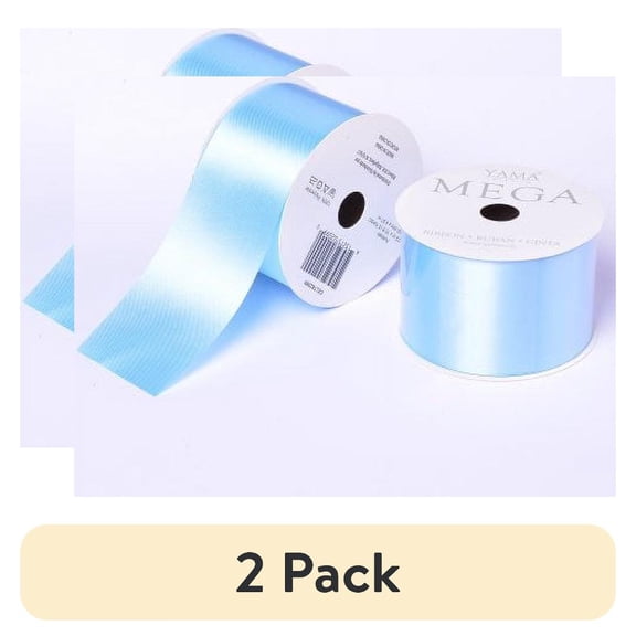 (2 pack) Yama Ribbon, Acetate Mega Ribbon Lt.Blue, 2.5inch x 15 feet
