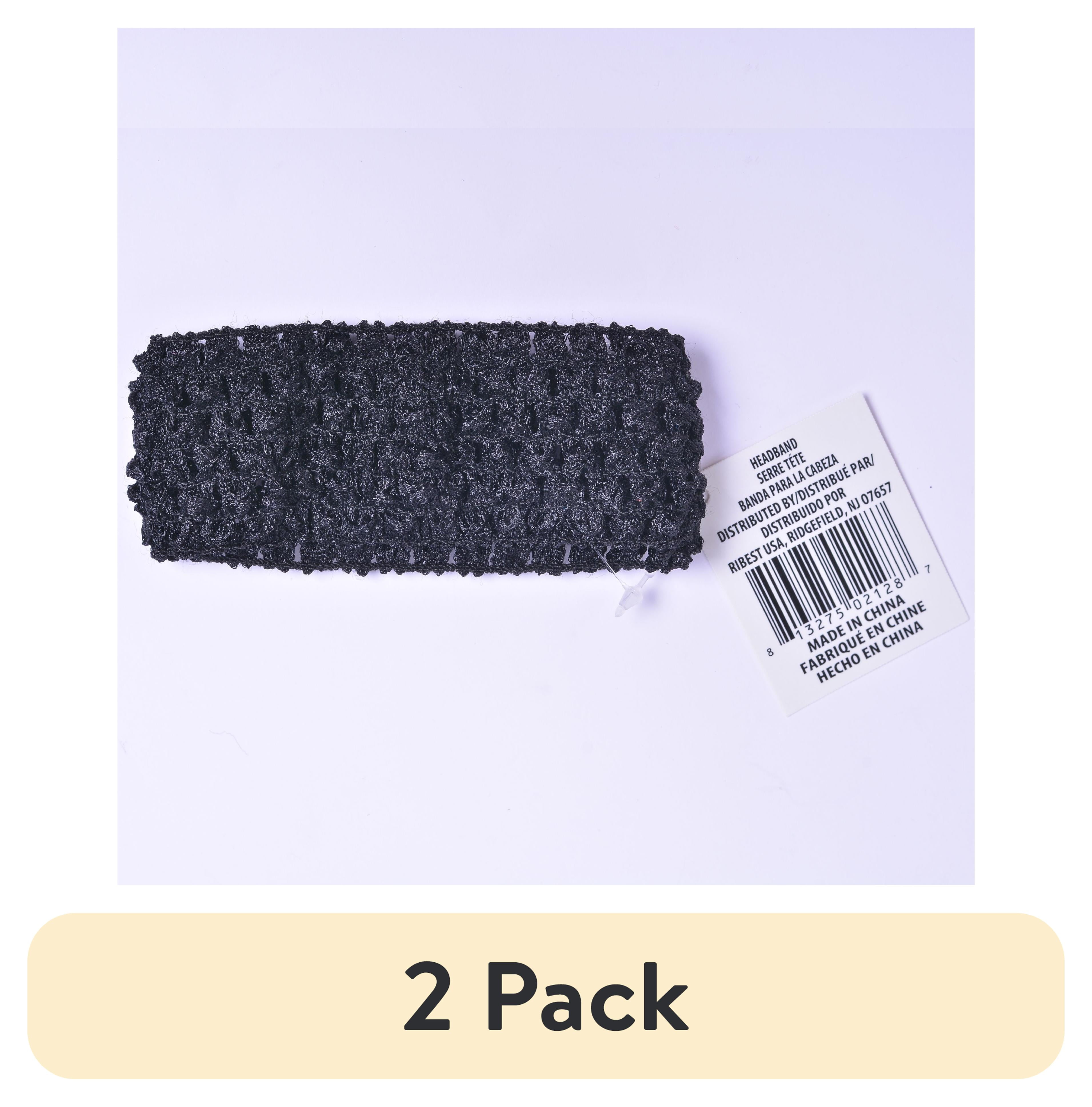 (2 pack) Yama Ribbon, Female Girls Child Accessories Knit Headband in Black Color, 1 Count