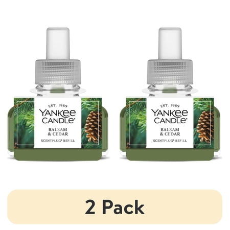 (2 pack) Yankee Candle Balsam & Cedar ScentPlug Refill, 0.625 fl oz