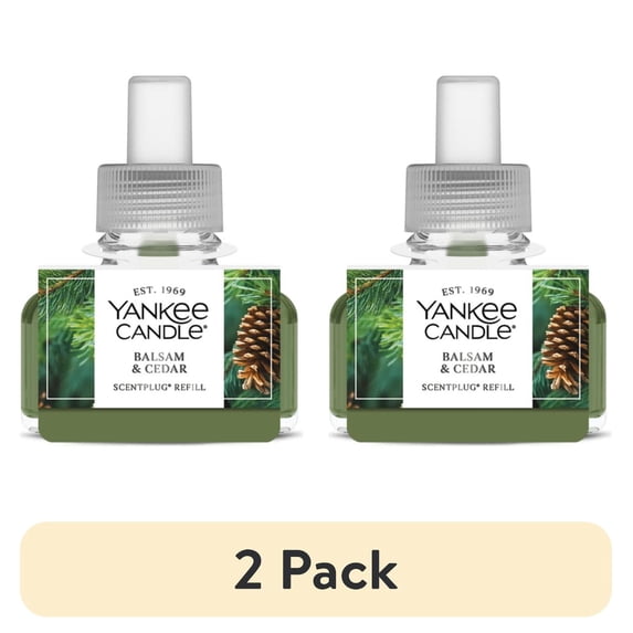 (2 pack) Yankee Candle Balsam & Cedar ScentPlug Refill, 0.625 fl oz