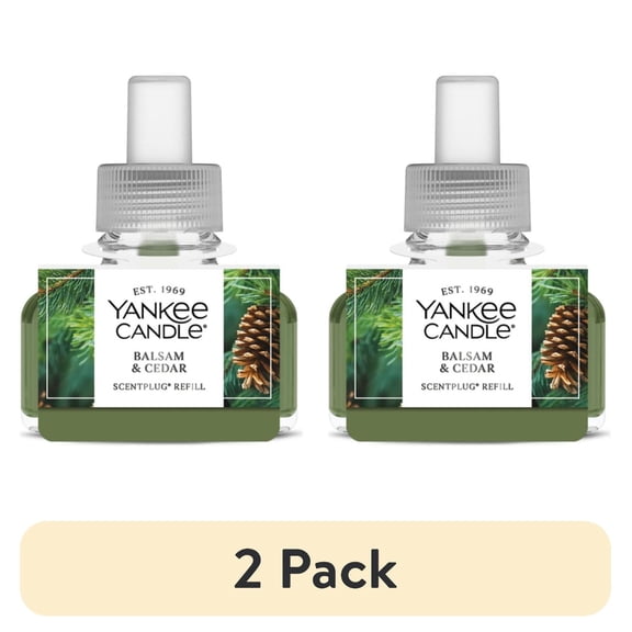 (2 pack) Yankee Candle Balsam & Cedar ScentPlug Refill, 0.625 fl oz