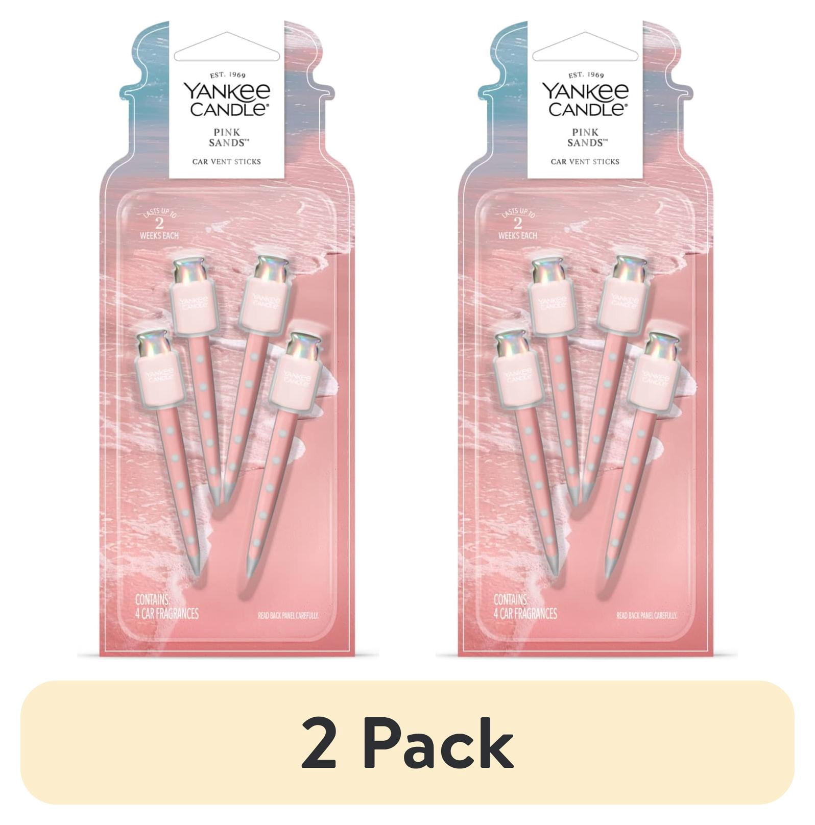 (2 pack) Yankee Candle Car Air Freshener Vent Sticks, Pink Sands, 4 Count