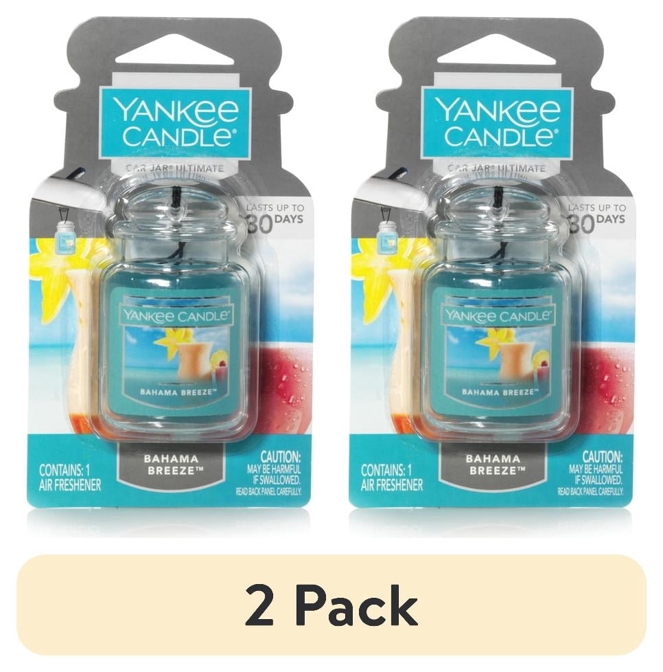 (2 pack) Yankee Candle Car Jar Ultimate Bahama Breeze Scent, Hanging Car Air Freshener, 1 Count