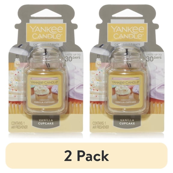 (2 pack) Yankee Candle Car Jar Ultimate Vanilla Cupcake Scent Air Freshener
