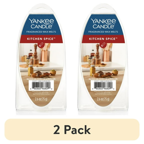 (2 pack) Yankee Candle Kitchen Spice Fragranced 6pc Wax Melts, 1 Pack of 6, 2.6 oz