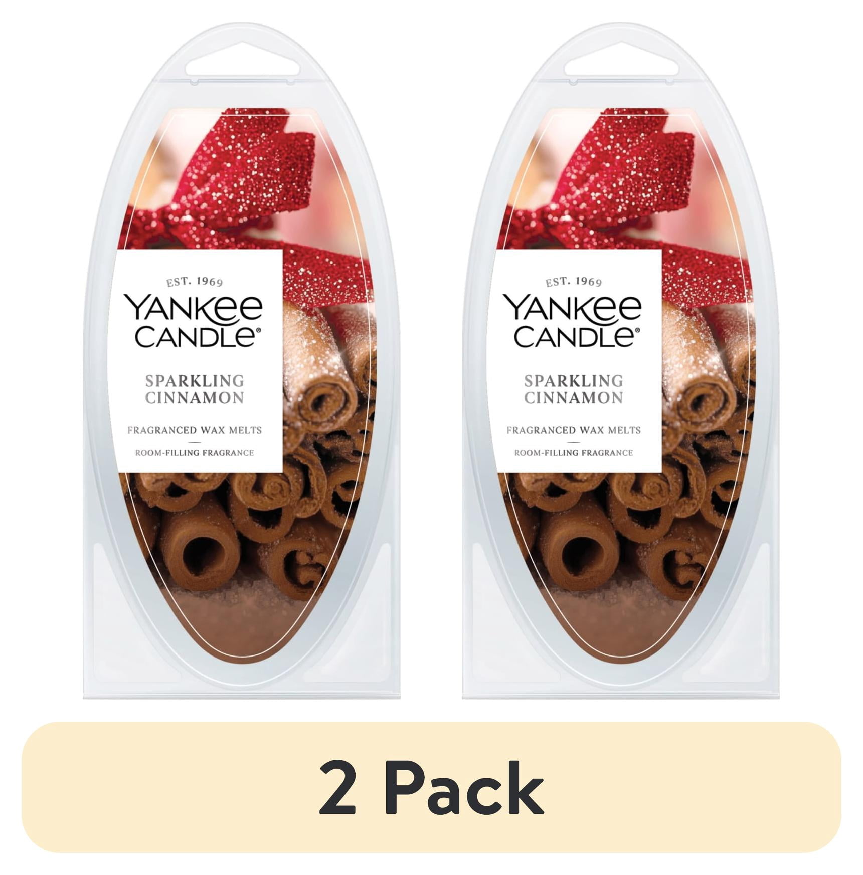 (2 pack) Yankee Candle Sparkling Cinnamon Fragranced Wax Melts, 1 Pack of 6, 2.6 oz