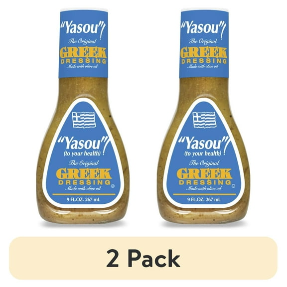 (2 pack) Yasou Greek Salad Dressing 9 fl oz