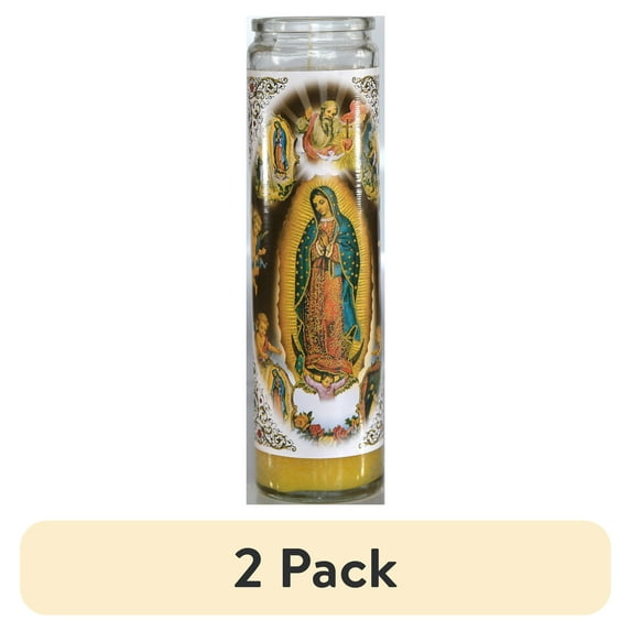 (2 pack) Yellow Dual Saints Candle