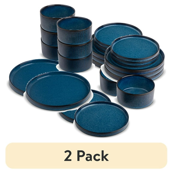 (2 pack) Yellowstone John 12-Piece Ceramic Dinnerware Set