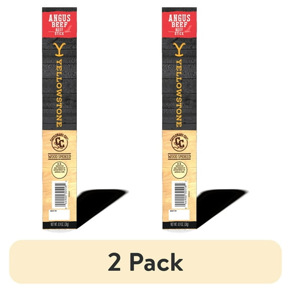(2 pack) Yellowstone Angus Beef Stick, 0.9oz Plastic Pouch