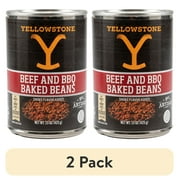 (2 pack) Yellowstone Brand Beef and Baked Beans in Barbeque Sauce, 15 oz. Can. Canned Beans. No Added MSG. Contains Soy.