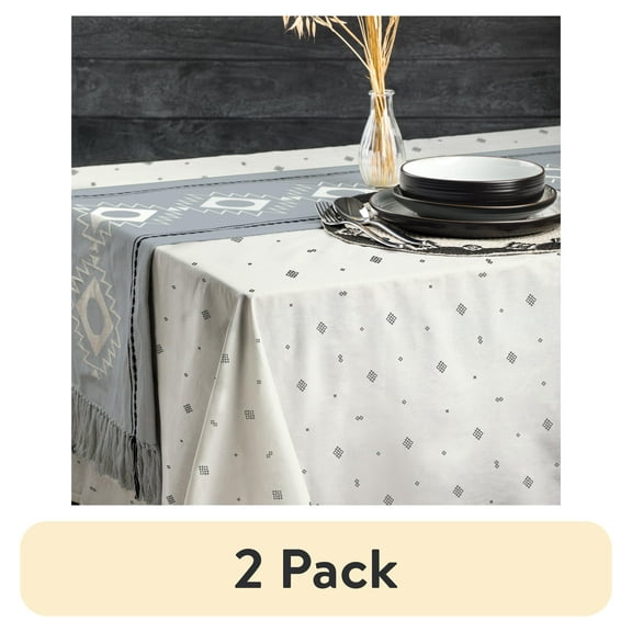 (2 pack) Yellowstone Rectangle Tablecloth 84", Beth Collection