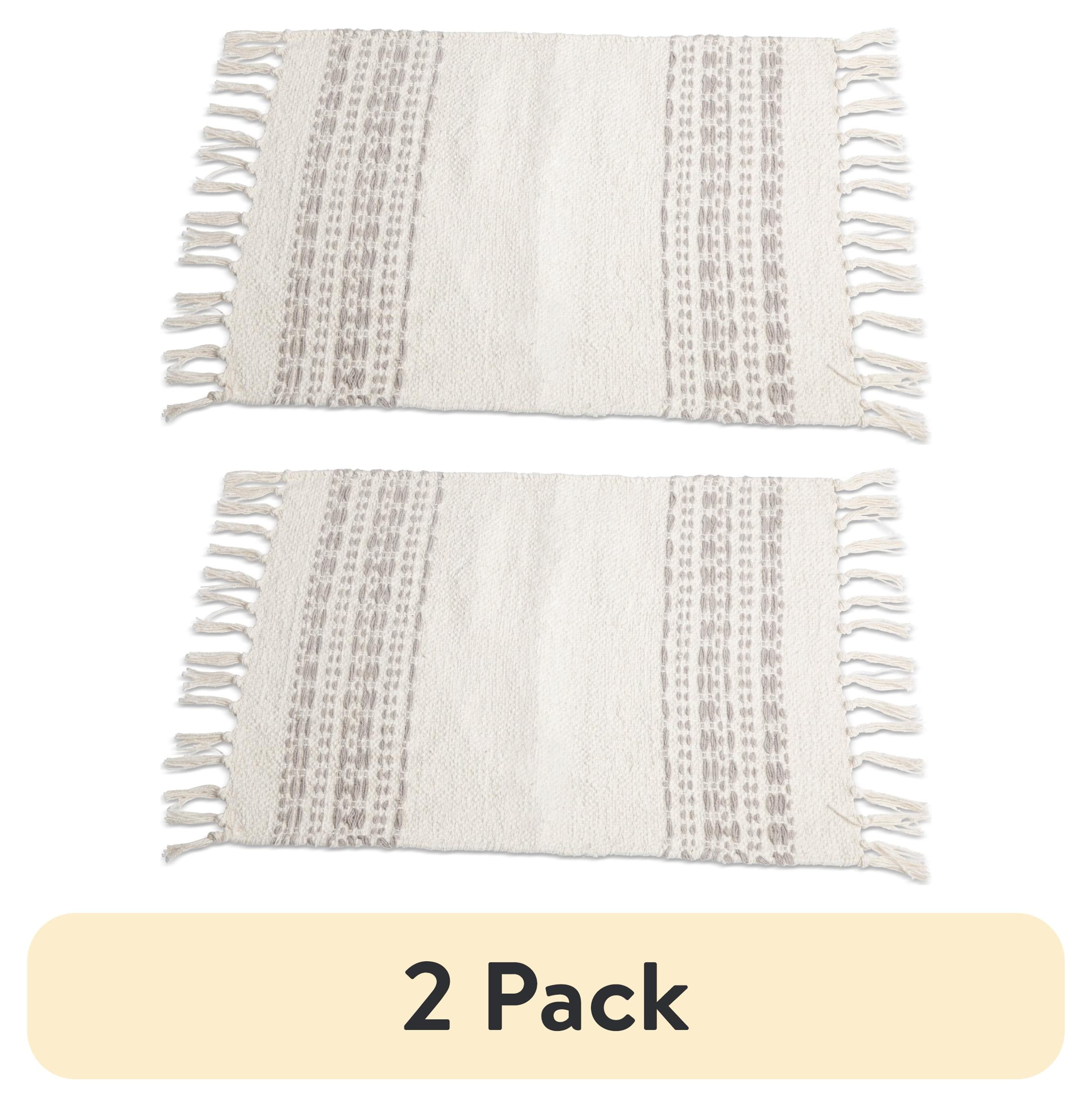 (2 pack) Yellowstone Rectangular Kitchen Table Placemat, Grey